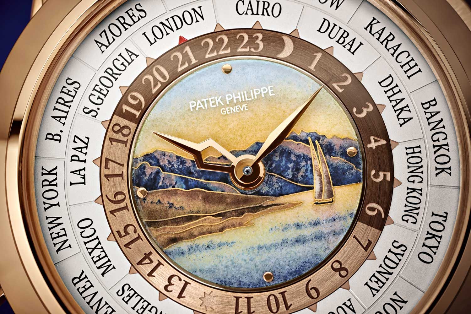 In 2018, Patek Philippe unveiled a regular production 5531R dedicated to depicting a scene of the Lavaux Vineyards, a UNESCO World Heritage Site on the shores of Lake Geneva.