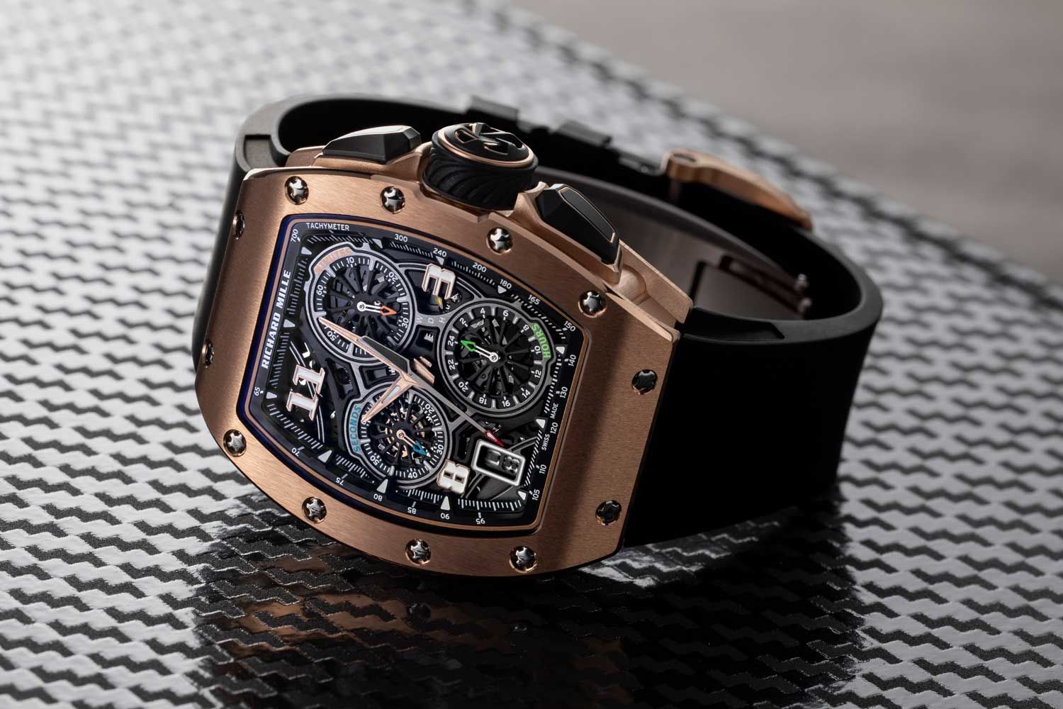 Launched in late 2020, the RM 72-01 looks like your typical hyper dynamic Richard Mille watch that radiates futurist machine tech energy from 100 meters (©Revolution)